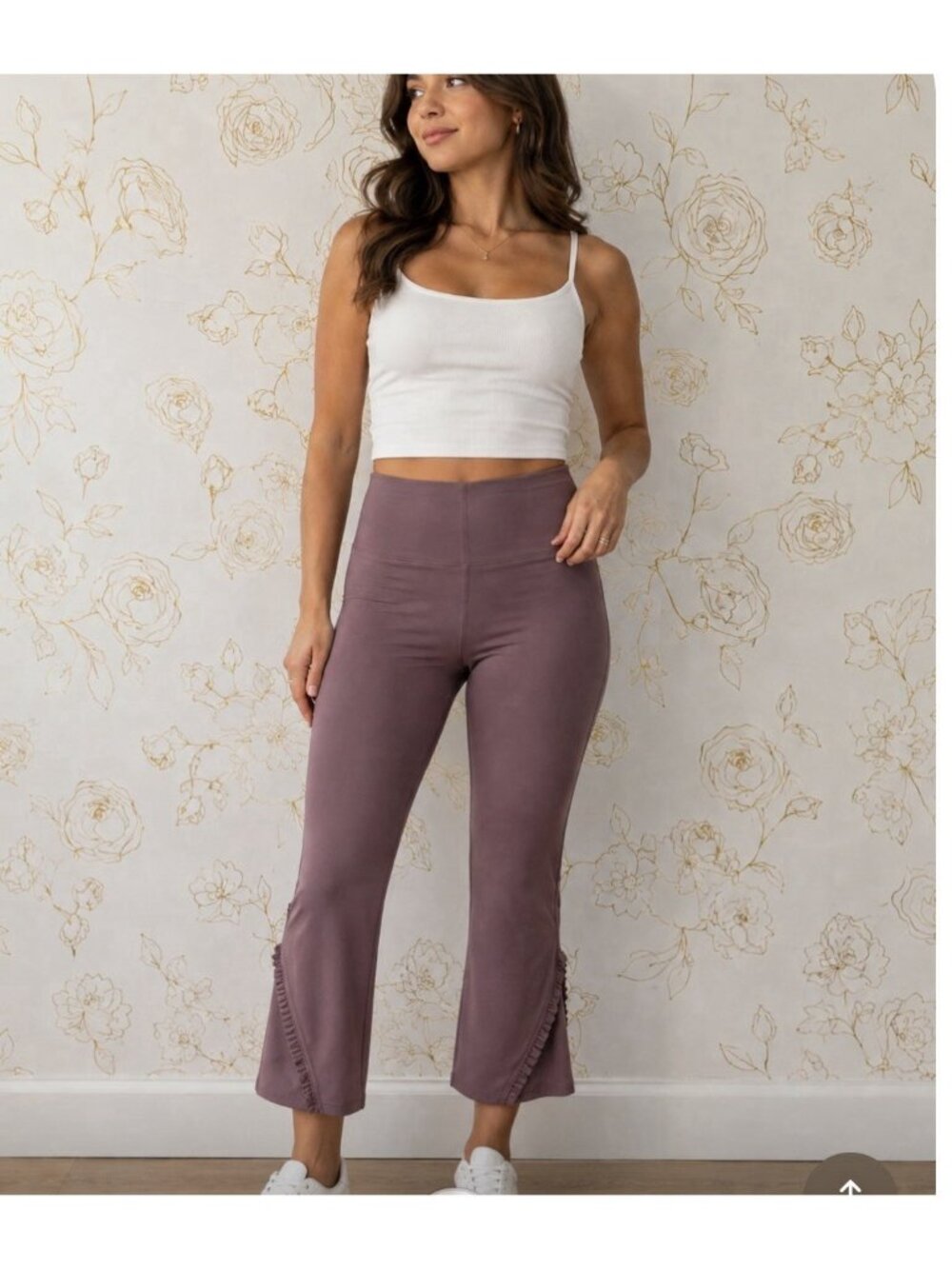 Halara Breezeful High Waisted Crossover Size XS Plum purple  Pants crop NWT